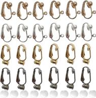 📿 gzingen 40 pieces clip-on earring converter component for diy earring, 20 pairs earring findings and jewelry making findings with earring pad-2 styles logo