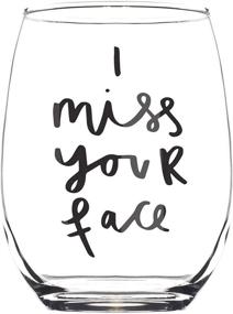 img 4 attached to 🥰 Celebrimo I Miss Your Face Wine Glass: Best Gifts for Long Distance Relationships, Military & Moving Away Friends - Boyfriend, Girlfriend, Sister, Mom - 15oz