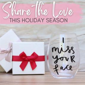 img 3 attached to 🥰 Celebrimo I Miss Your Face Wine Glass: Best Gifts for Long Distance Relationships, Military & Moving Away Friends - Boyfriend, Girlfriend, Sister, Mom - 15oz