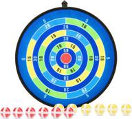 kid dart games: safe indoor & outdoor dart board gift with sticky balls – fun activity for boys and girls, 14 inches логотип