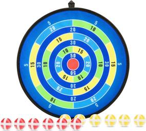 img 4 attached to Kid Dart Games: Safe Indoor & Outdoor Dart Board Gift with Sticky Balls – Fun Activity for Boys and Girls, 14 Inches