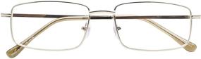 img 1 attached to 🔍 Enhance Your Reading Experience with BFOCO Set of 3 Rectangular Metal Reading Glasses for Men - Spring Hinge Readers
