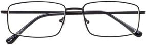 img 3 attached to 🔍 Enhance Your Reading Experience with BFOCO Set of 3 Rectangular Metal Reading Glasses for Men - Spring Hinge Readers
