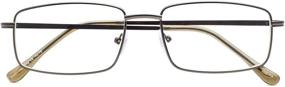 img 2 attached to 🔍 Enhance Your Reading Experience with BFOCO Set of 3 Rectangular Metal Reading Glasses for Men - Spring Hinge Readers