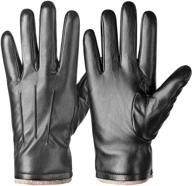 🧤 premium leather thermal touchscreen texting men's motorcycle accessories: gloves & mittens logo