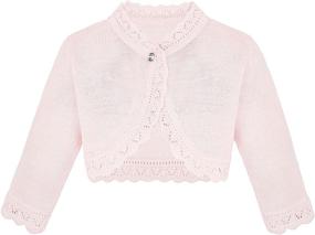 img 3 attached to 👧 Lilax Little Girls' Knit Long Sleeve Button Closure Bolero Cardigan Shrug: Stylish and Comfortable Outerwear for Girls