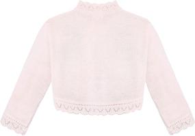 img 2 attached to 👧 Lilax Little Girls' Knit Long Sleeve Button Closure Bolero Cardigan Shrug: Stylish and Comfortable Outerwear for Girls