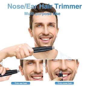img 3 attached to 🪒 2021 Professional Nose and Ear Hair Trimmer - Painless Hair Removal Clipper for Men and Women - Electric Dual-Edge Stainless Steel Blades - Mute Motor Facial Trimmer - Easy to Clean