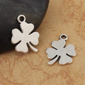 img 1 attached to Clover Charm Pendants Antique Silver