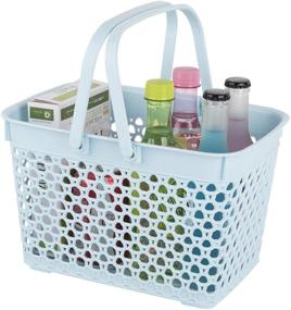 img 4 attached to Convenient Portable Shower Caddy Tote for Bathroom & Kitchen Organization - Blue