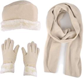 img 4 attached to Burgundy Trimmed Matching Gloves Fleece Girls' Accessories in Cold Weather