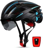 kinglead kl-099: mountain bike helmet with usb charging rear light, detachable magnetic goggles, and portable bag - adjustable helmet for men and women logo