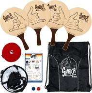 🏐 shaka ball game set - fun multiplayer paddle ball game for kids and adults - perfect for outdoor activities: lawn, beach, and more! includes court, paddles, balls, and carry backpack логотип