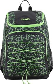 img 3 attached to 🎒 Fuel Wide Mouth Sports Backpack, Black/Lime Green with Bungee, Inner Tech Pocket, and Sizzle/Shattered Geo Print