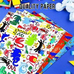 img 2 attached to 🎁 10 Pack Cute Animal and Dinosaur Kids Birthday Wrapping Paper – Eco-Friendly Happy Birthday Gift Wrap Paper for Boys, Girls, Children, Baby Shower, and Party – Mixed Style Sheets