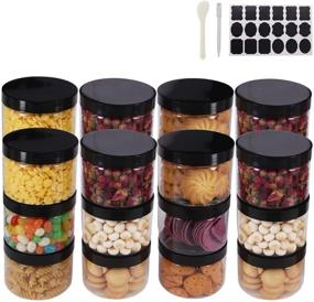 img 4 attached to 24-Pack 8 oz Clear Round Plastic Jars with Lids - BPA Free PET Containers for Cosmetics, Cream, Bathroom, Kitchen, Gifts & Travel - Includes Spatula, Pen & Labels - Convenient Storage for Plastic Slime by ZMYBCPACK