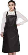 💦 water-resistant black waist apron with 3 pockets - ideal for waiters and waitresses логотип
