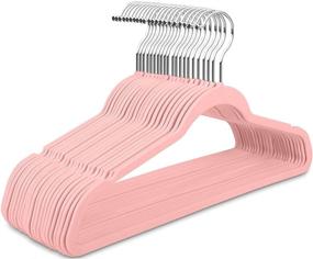 img 4 attached to 50PCS Premium Thin Plastic Hangers in Blush Pink - Slimline Design with Silver Hooks for Heavy Duty Use - Huggable Suit Non-Velvet Hangers for Space Saving in Closet - Non-Flocked Clothes Hangers for Better Organization