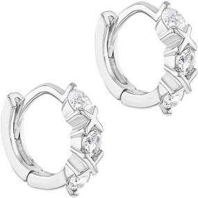 img 3 attached to 💎 Sterling Silver Huggie Earrings: Adorable Girls' Jewelry to Sparkle in Style!