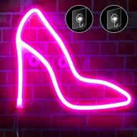 💡 led neon sign high heels: pink neon lights - battery or usb powered, ideal wall decor for bedroom, kids room, living room, bar, party, christmas, wedding логотип