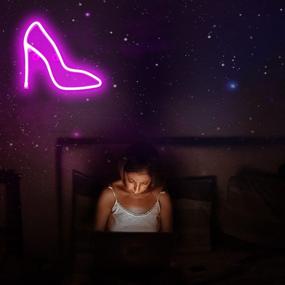 img 1 attached to 💡 LED Neon Sign High Heels: Pink Neon Lights - Battery or USB Powered, Ideal Wall Decor for Bedroom, Kids Room, Living Room, Bar, Party, Christmas, Wedding