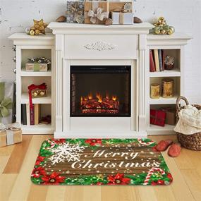 img 2 attached to Christmas Snowflake Doormat Flannel Bedroom Home Decor for Rugs, Pads & Protectors