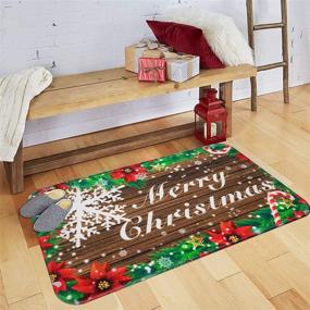 img 1 attached to Christmas Snowflake Doormat Flannel Bedroom Home Decor for Rugs, Pads & Protectors