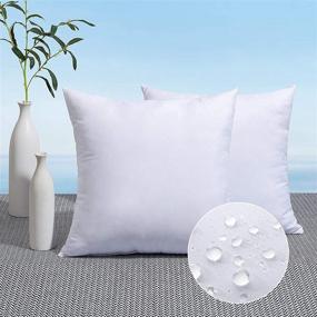 img 4 attached to MIULEE Outdoor Waterproof Hypoallergenic Furniture Bedding in Decorative Pillows, Inserts & Covers