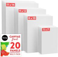 🎨 chalkola multipack canvas panels - 20 pack for acrylic & oil painting - 5x7, 8x10, 9x12, 11x14 inch (5 each) - primed, acid free art canvas boards, 100% cotton logo