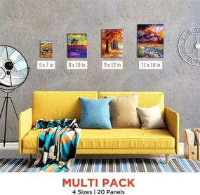 img 3 attached to 🎨 Chalkola Multipack Canvas Panels - 20 Pack for Acrylic & Oil Painting - 5x7, 8x10, 9x12, 11x14 inch (5 Each) - Primed, Acid Free Art Canvas Boards, 100% Cotton