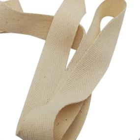 img 2 attached to 🧵 1-Inch Natural Cotton Twill Tape Roll - 55 Yards for Bunting, Bias Tape, Herringbone Webbing - Ideal for Apron Sewing, Dressmaking, and Craft Projects - Natural White Color