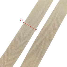 img 3 attached to 🧵 1-Inch Natural Cotton Twill Tape Roll - 55 Yards for Bunting, Bias Tape, Herringbone Webbing - Ideal for Apron Sewing, Dressmaking, and Craft Projects - Natural White Color