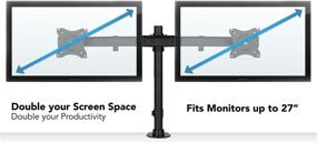 img 1 attached to 🖥️ Mount-It! Dual Monitor Mount - Double Screen Desk Stand Arm for 17-27 Inch Computer Monitors - VESA 75 100 Compatible - C-Clamp and Grommet Bases Included