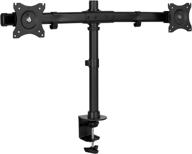 🖥️ mount-it! dual monitor mount - double screen desk stand arm for 17-27 inch computer monitors - vesa 75 100 compatible - c-clamp and grommet bases included логотип