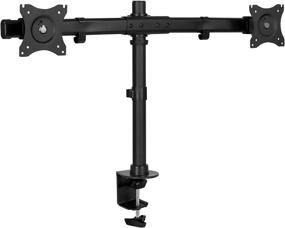 img 4 attached to 🖥️ Mount-It! Dual Monitor Mount - Double Screen Desk Stand Arm for 17-27 Inch Computer Monitors - VESA 75 100 Compatible - C-Clamp and Grommet Bases Included