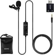 movo universal lavalier usb microphone: ideal for desktop, laptop, pc, mac, smartphones, cameras, podcasting, remote work, and more! logo