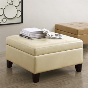 img 1 attached to 📦 Beige Faux Leather Storage Ottoman by Dorel Living - Hadfield Square