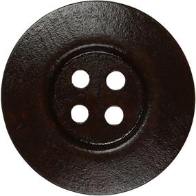 img 3 attached to 🔘 Large 2-Inch Brown Round Wood Buttons, Set of 30 with 4 Holes, Ideal Sewing Buttons for Clothing and Crafts