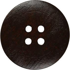 img 1 attached to 🔘 Large 2-Inch Brown Round Wood Buttons, Set of 30 with 4 Holes, Ideal Sewing Buttons for Clothing and Crafts