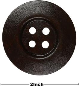 img 2 attached to 🔘 Large 2-Inch Brown Round Wood Buttons, Set of 30 with 4 Holes, Ideal Sewing Buttons for Clothing and Crafts