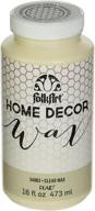 folkart home decor chalk furniture & craft paint – assorted colors 16oz, clear wax logo