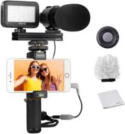 📱 movo v7 смартфон vlogging кит: грип риг, стерео-микрофон, led-освещение, беспроводной пульт дистанционного управления - youtube, tiktok, оборудование для влоггинга для iphone и android видео кит логотип