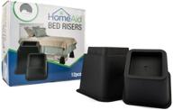 dualsummit premium adjustable bed risers: enhance storage under beds | set of 12, three heights, heavy duty & sturdy | ideal for furniture - black logo
