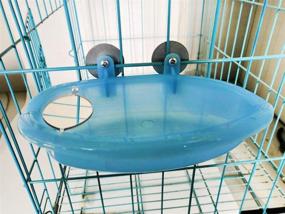 img 1 attached to 🐦 Bonaweite Bird Baths Tub for Pet Parrots with Mirror: A Hanging Bathing Box Shower Accessory for Small Birds in Bird Cages