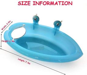 img 3 attached to 🐦 Bonaweite Bird Baths Tub for Pet Parrots with Mirror: A Hanging Bathing Box Shower Accessory for Small Birds in Bird Cages