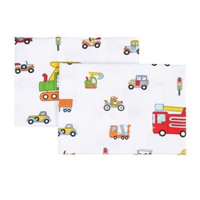 img 3 attached to 🚧 Soft & Stylish Kids Toddler Pillowcases 100% Cotton - Set of 2 - Fits Kid Toddler Bedding Pillow 14x19, 13x18 Small Pillow (Construction Vehicle Cars)