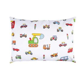img 1 attached to 🚧 Soft & Stylish Kids Toddler Pillowcases 100% Cotton - Set of 2 - Fits Kid Toddler Bedding Pillow 14x19, 13x18 Small Pillow (Construction Vehicle Cars)