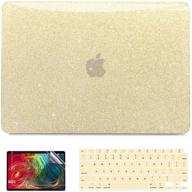 🌟 anban macbook air 13 inch case 2021 2020 2019 2018 release a2337 m1 a2179 a1932 with touch id, glitter smooth hard shell case, keyboard cover, screen protector - shining gold logo