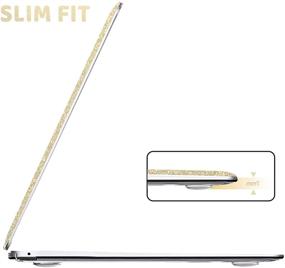 img 3 attached to 🌟 Anban MacBook Air 13 Inch Case 2021 2020 2019 2018 Release A2337 M1 A2179 A1932 with Touch ID, Glitter Smooth Hard Shell Case, Keyboard Cover, Screen Protector - Shining Gold