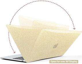 img 2 attached to 🌟 Anban MacBook Air 13 Inch Case 2021 2020 2019 2018 Release A2337 M1 A2179 A1932 with Touch ID, Glitter Smooth Hard Shell Case, Keyboard Cover, Screen Protector - Shining Gold